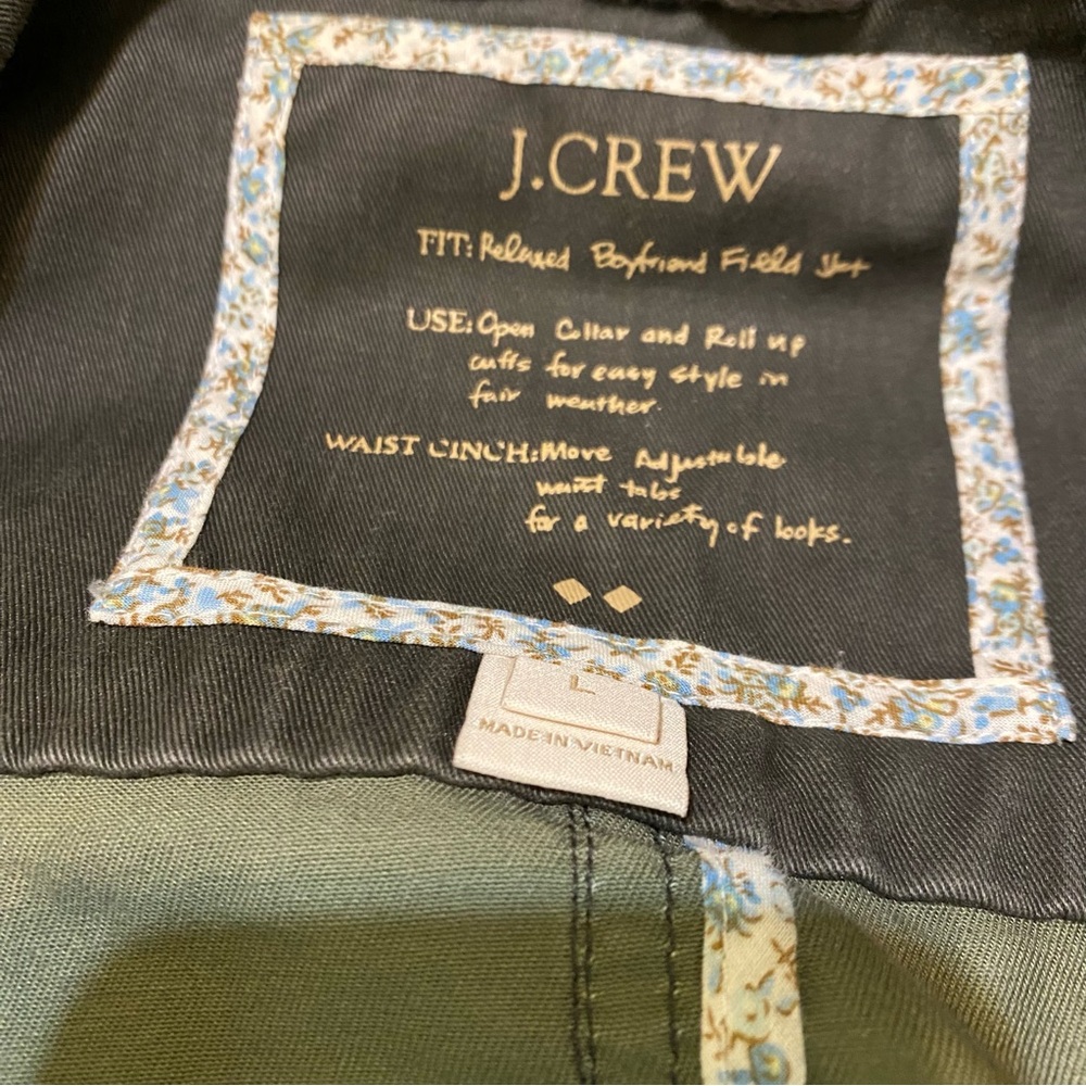 J. Crew Green Twill Field Jacket with Gold buttons - Picture 7 of 15